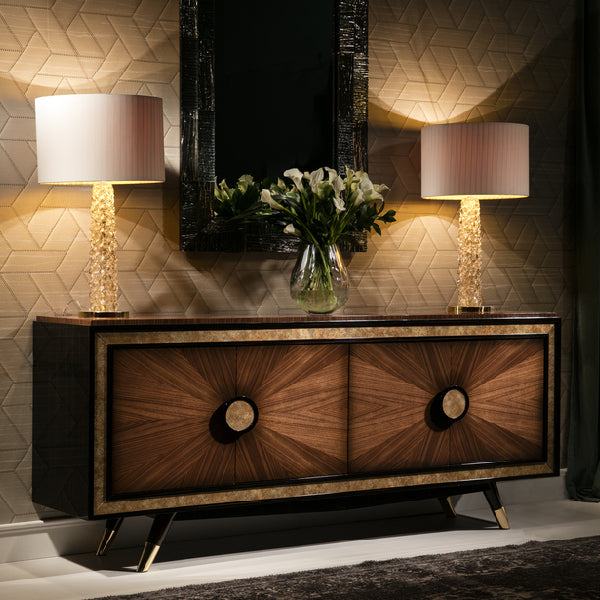 Designer Media Console with Art Deco Inspiration