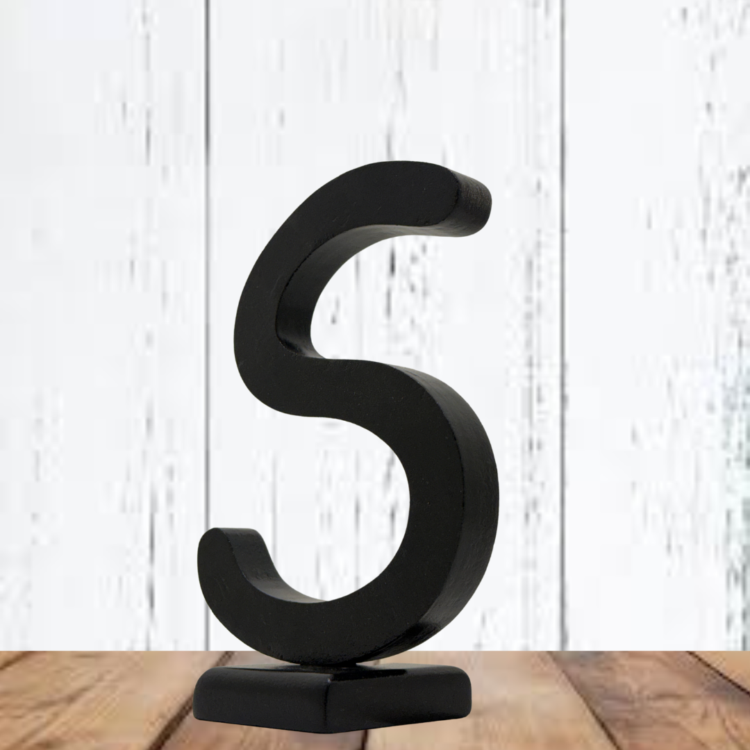 Charming Wooden Letter Wall Art -Decorative Wooden Alphabet Letters S in Black - Perfect for Home decoration