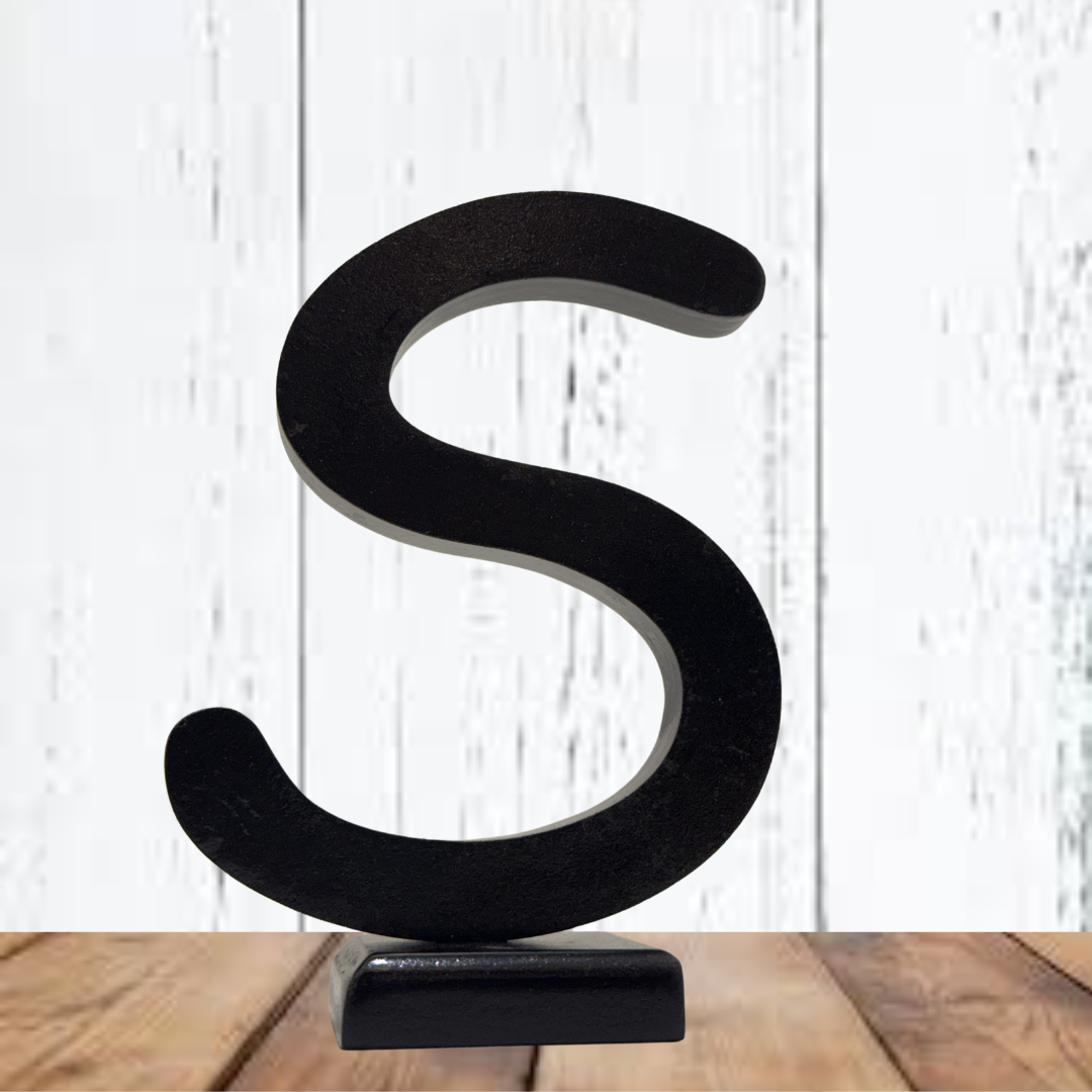 Charming Wooden Letter Wall Art -Decorative Wooden Alphabet Letters S in Black - Perfect for Home decoration – High-quality home furnishing