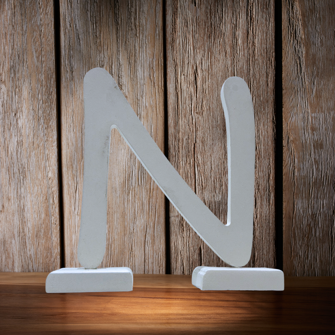 Wooden Letters for Wall Art-Decorative Wooden Alphabet Letters N in White - Perfect for Home decoration
