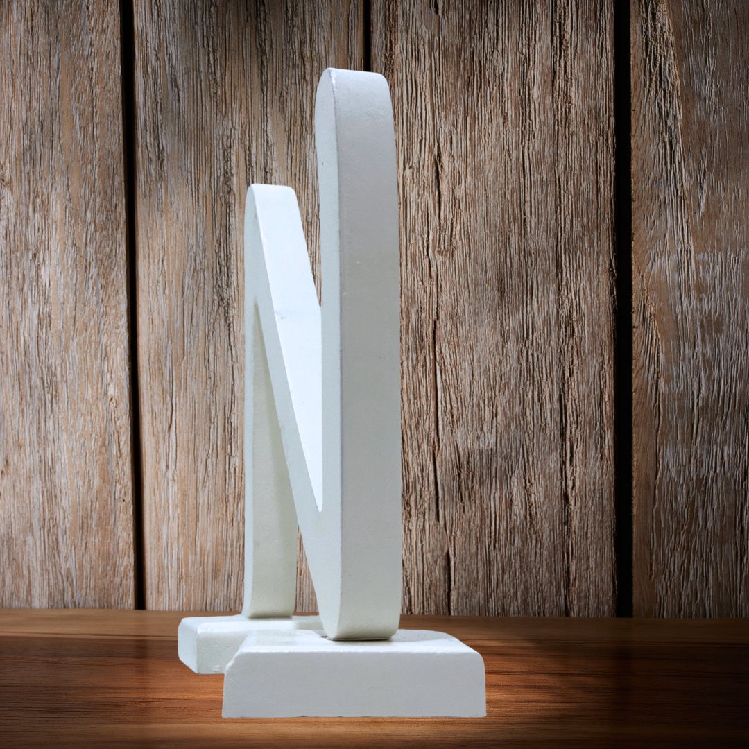 Wooden Letters for Wall Art-Decorative Wooden Alphabet Letters N in White - Perfect for Home decoration