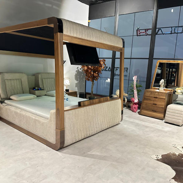 Contemporary Design: Stylish frame with Built-in TV and elegant finishes
