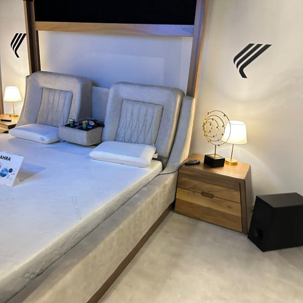Contemporary Design: Stylish frame with Built-in TV and elegant finishes