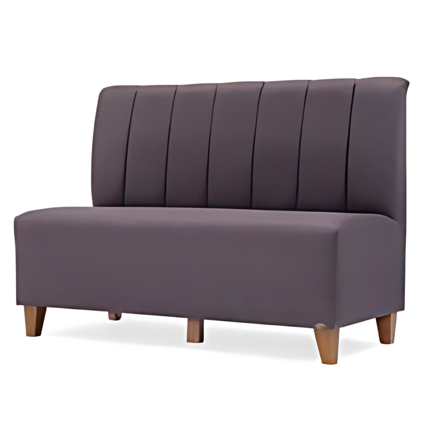 Contemporary Style: The Purple Ribbed Sofa with Wooden Legs