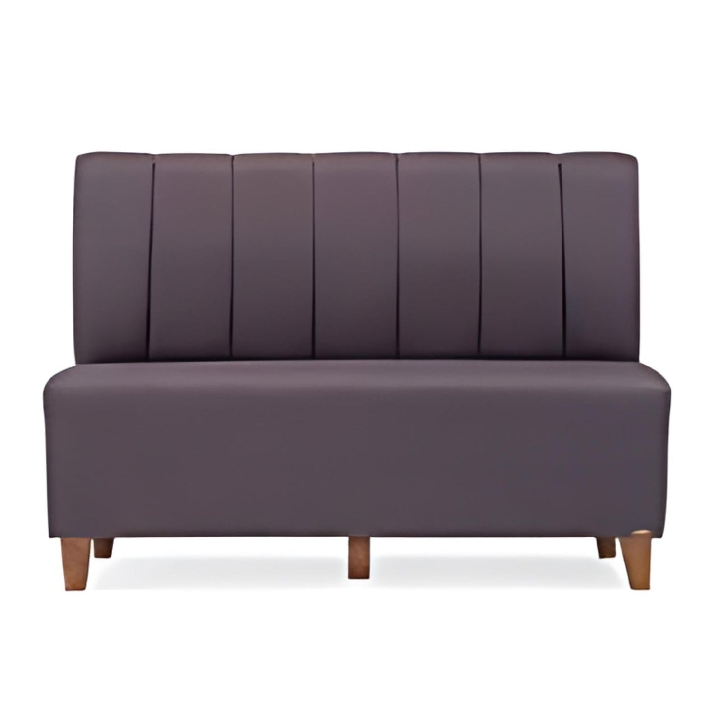 Contemporary Style: The Purple Ribbed Sofa with Wooden Legs