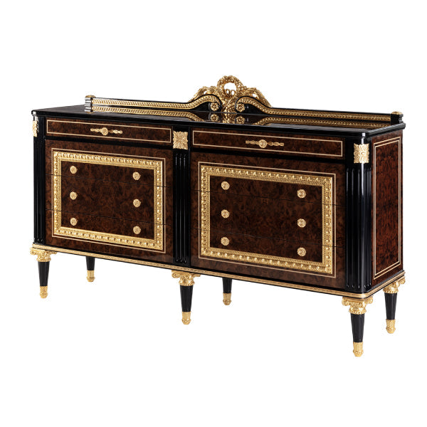 Luxurious Sideboard with Opulent Design and Gold Accents