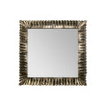 Sophisticated Square Mirror with Textured Gold Frame