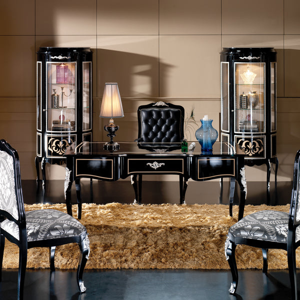 Chic Corner Display Cabinet with Glass Doors and Elegant Details