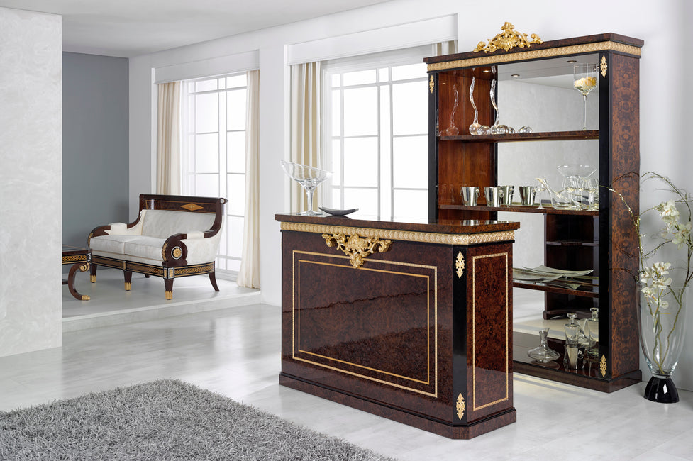 Elegant Display Cabinet: A Showcase of Fine Spirits and Glassware