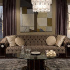 Chic Living Room with Luxurious Sofa and Elegant Coffee Table