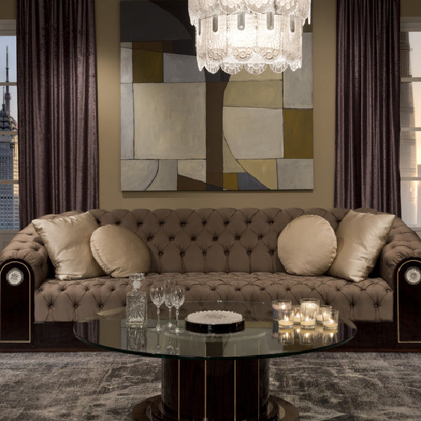 Chic Living Room with Luxurious Sofa and Elegant Coffee Table