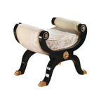 Chic Upholstered Footstool with Elegant Details