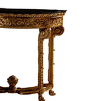 Ornate Demi-Lune Console Table with Intricate Gold Detailing