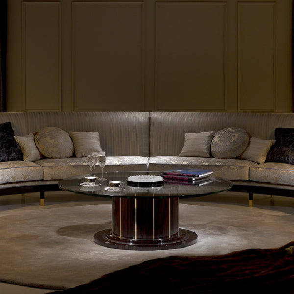 Chic Living Room with Luxurious Sofa and Elegant Coffee Table