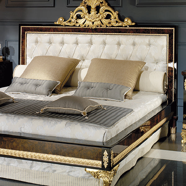 Elegant Upholstered Bed with Luxurious Accents