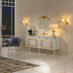Elegant Sideboard with Chic Design and Gold Accents
