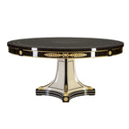 Luxurious Round Dining Table with Elegant Gold and Mirrored Accents