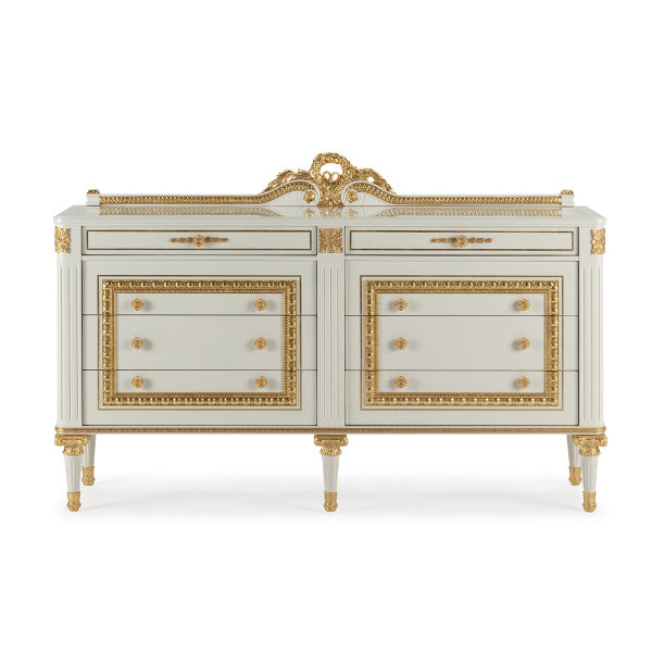 Elegant Sideboard with Chic Design and Gold Accents