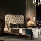 Elegant Upholstered Bed with Luxurious Detailing