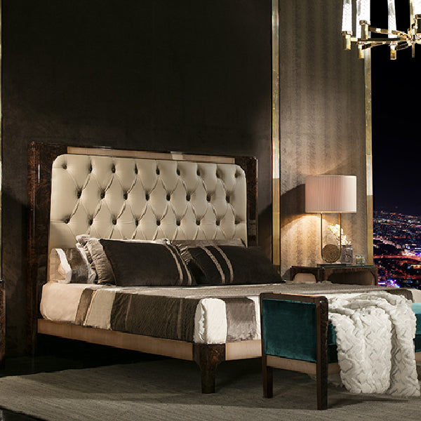 Elegant Upholstered Bed with Luxurious Detailing