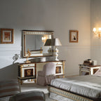 Luxurious Burl Wood Sideboard with Gold Accents