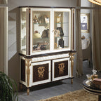 Exquisite Display Cabinet with Glass Doors and Ornate Detailing