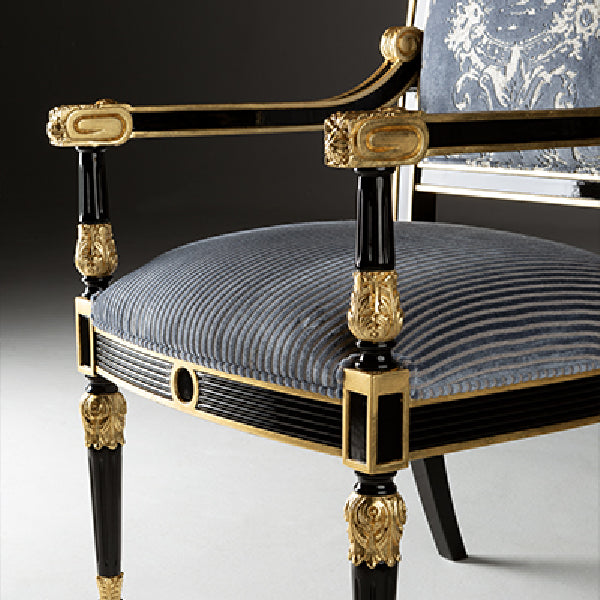 Elegant Upholstered Armchair with Luxurious Detailing