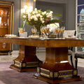 Elegant Rectangular Dining Table with Decorative Pedestal Base