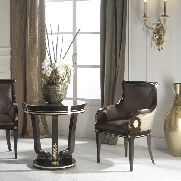 Sophisticated Upholstered Armchair with Elegant Detailing