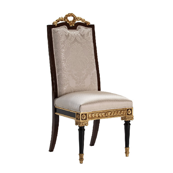 Luxurious Golden Tufted Dining Chair with Ornate Accents