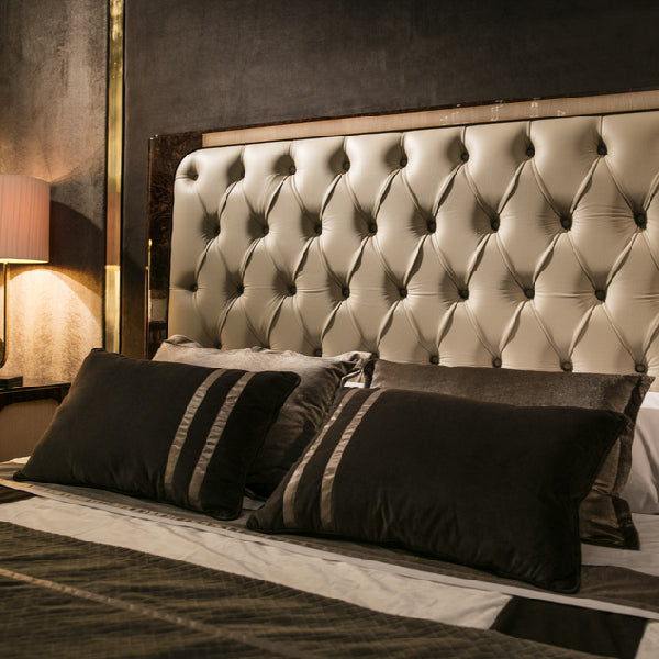 Elegant Upholstered Bed with Luxurious Detailing