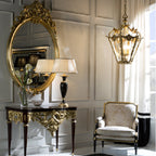 Luxurious Console Table with Ornate Gold Details