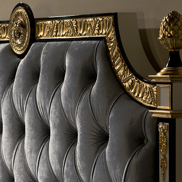 Luxurious Upholstered Bed with Regal Touches