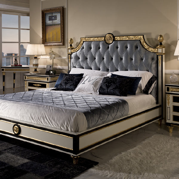 Luxurious Upholstered Bed with Regal Touches