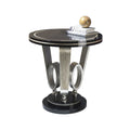 Art Deco Inspired Round Side Table with Distinctive Features
