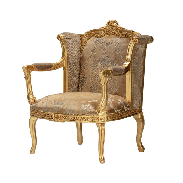 Exquisite Gilded Armchair with Luxurious Upholstery