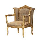 Exquisite Gilded Armchair with Luxurious Upholstery
