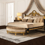 Opulent Oval Ottoman with Luxurious Detailing