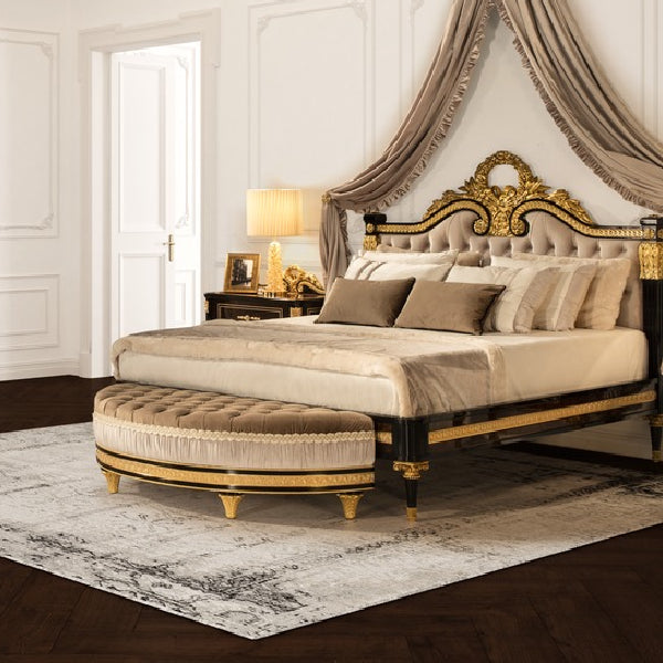 Opulent Oval Ottoman with Luxurious Detailing