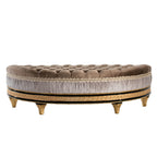 Opulent Oval Ottoman with Luxurious Detailing