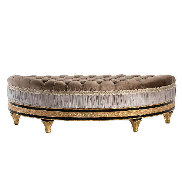 Opulent Oval Ottoman with Luxurious Detailing – High-quality home furnishing