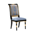 Chic High-Back Dining Chair with Elegant Upholstery and Gold Accents