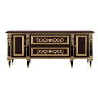 Exquisite Black and Gold Sideboard with Intricate Detailing