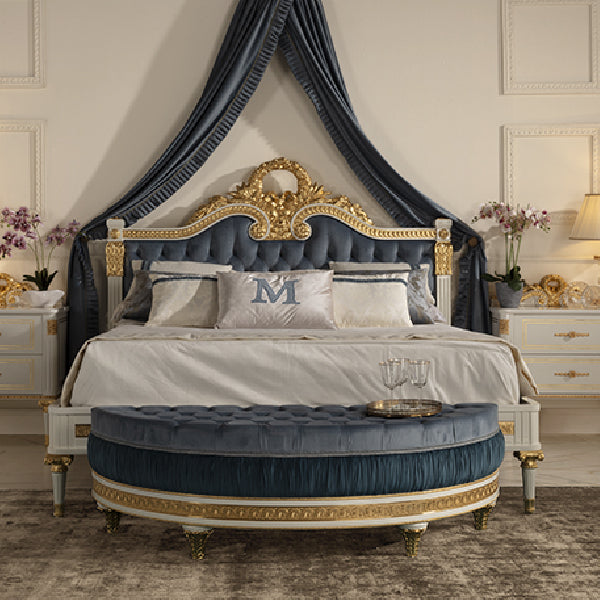 Chic Oval Ottoman with Luxurious Textures