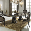 Sophisticated Black Dining Table with Gold Detailing