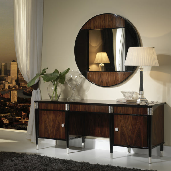 Stylish Console Table with Round Mirror for Modern Living Spaces