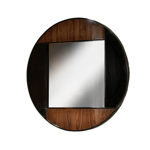 Modern Round Mirror with Unique Framed Design