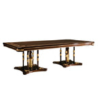 Luxurious Rectangular Dining Table with Ornate Gold Accents