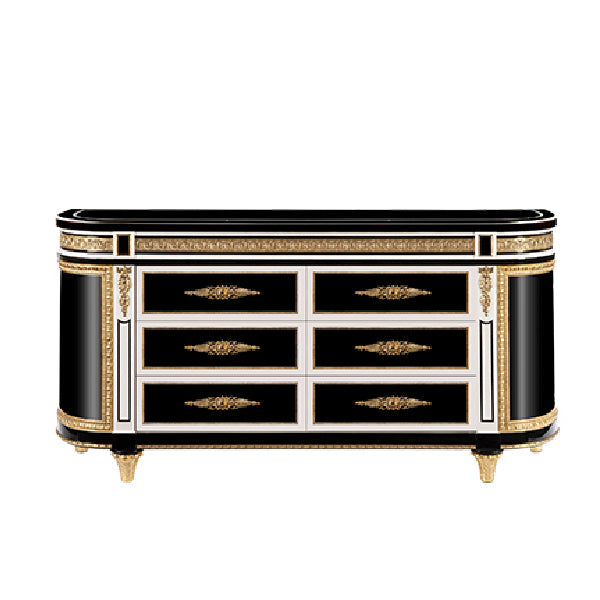 Luxurious Black and Gold Sideboard with Elegant Design