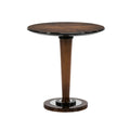 Elegant Round Side Table with Wood and Glossy Accents